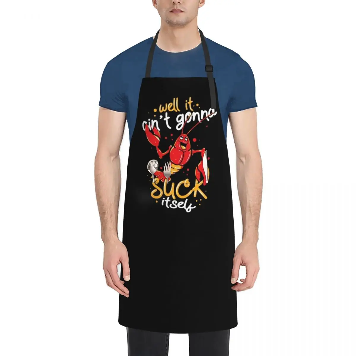 

Cajun Food Lover Crawfish Boil - Suck Itself Apron Chef Accessories Customizable Cute Kitchen Accessories Apron