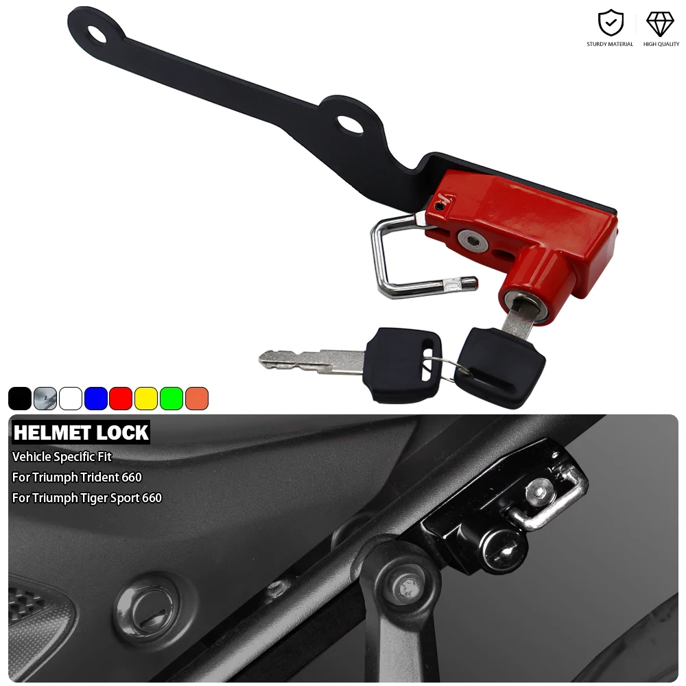 Motorcycle Helmet Lock Anti Theft Protection With Key Kit Fit For Triumph Trident 660 Tiger Sport 660 Trident660 Tiger660 2021-