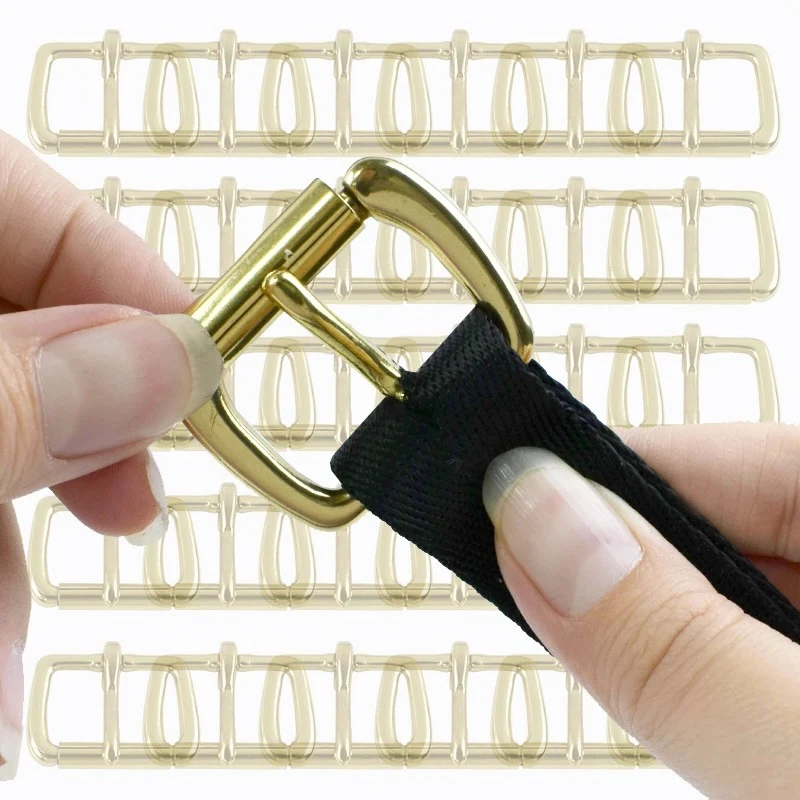16-38mm Solid Brass Metal Pin Roller Buckle for Men Belt Bag Strap Clasp Waistband Leather Pet Collar Hook DIY Accessories