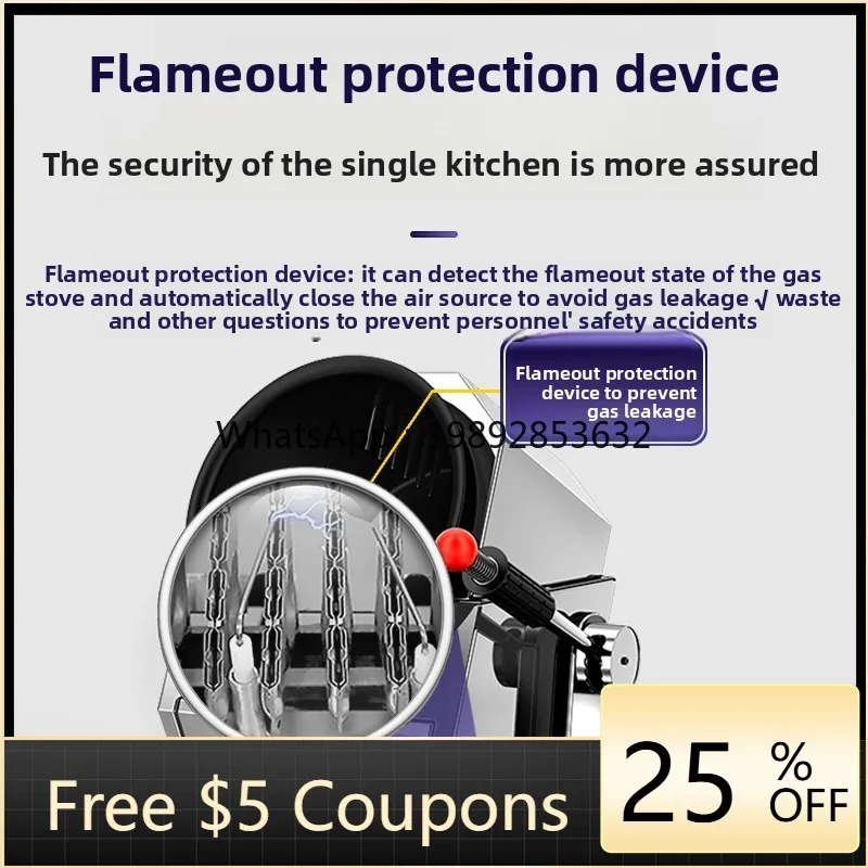 

ZZ gas cooking machine commercial intelligent roller multi-functional fried rice fried noodles machine