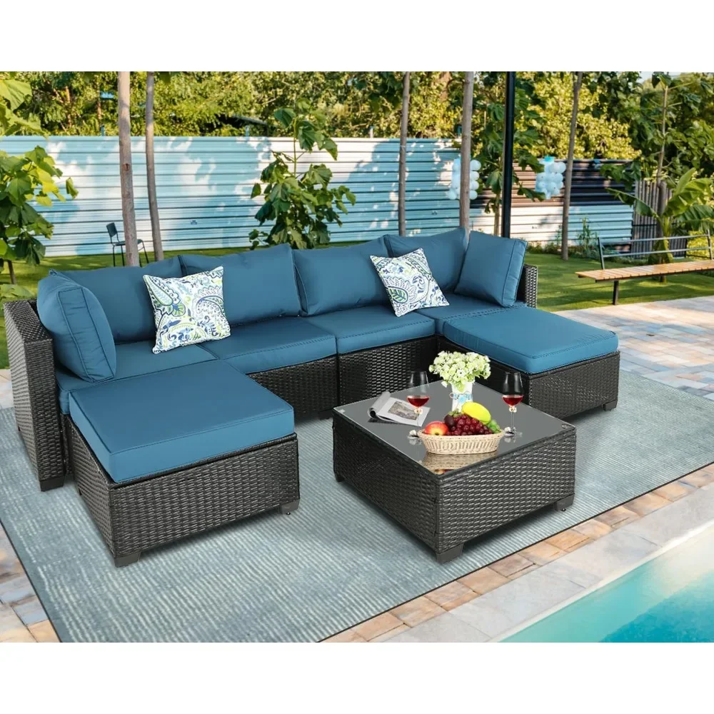 Patio Furniture Set Outdoor Sectional Outdoor PE Wicker Furniture Set Patio Rattan Sectional Conversation Sofa Set