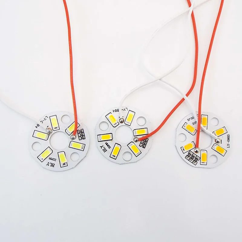 LED 5730SMD 3W 5V Lamp chip Bead Light Board Source with line Bulb Round Transformation Dimmable Green Blue Purple Warm Light R1