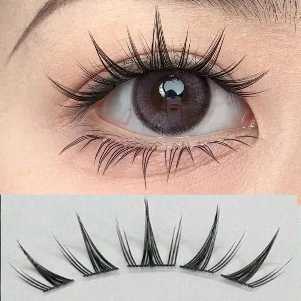 104 Sonnenblumen-Wimpernbüschel, 1 Box mit charmantem, schlankem und vollständigem Set für obere und untere Wimpern, einzelne Wimpern und