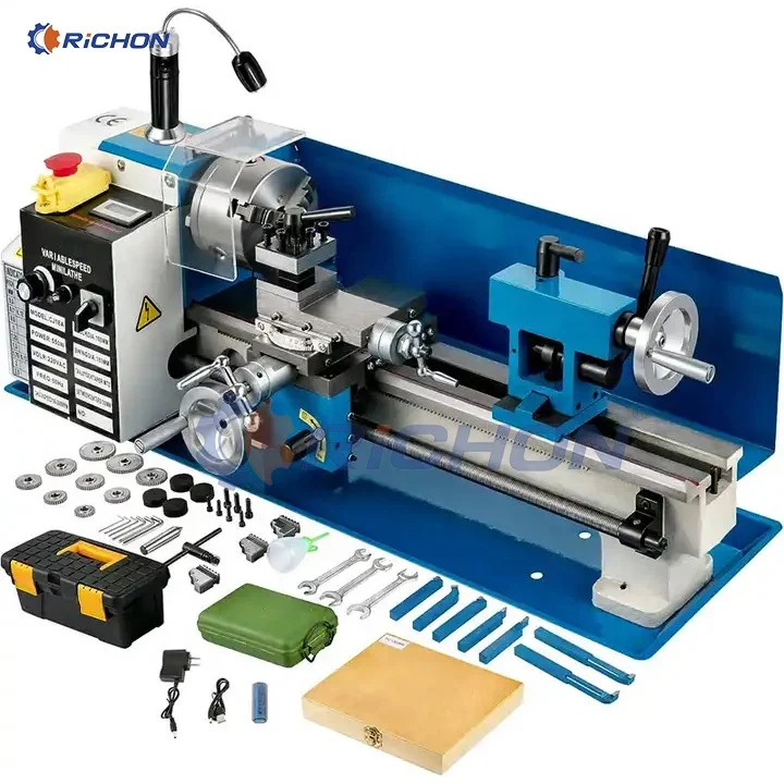 

CJ0618 Высокоточный мини-токарный станок, горизонтальный, универсальный, с регулируемой скоростью, аксессуары для токарных станков для точной обработки