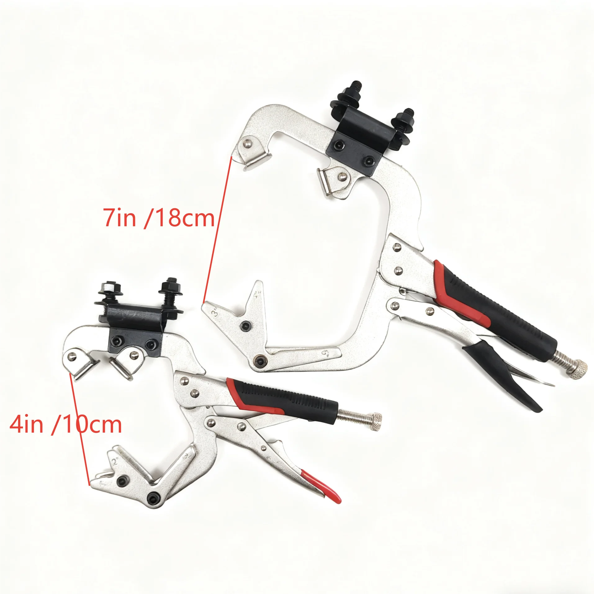 14in 10in Adjustable Spindle Welding Clamp Chromium-Vanadium Steel Cushioned Grip Handle Adjustable Spindle Locking Plier,2pc