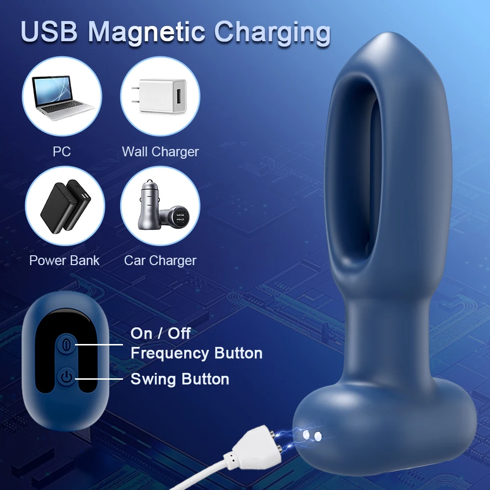 Wireless Bluetooth Prostate Massager for Male Remote Control Butt Plug Men Anal Vibrating Erotic Adult Sex Toys for Couple