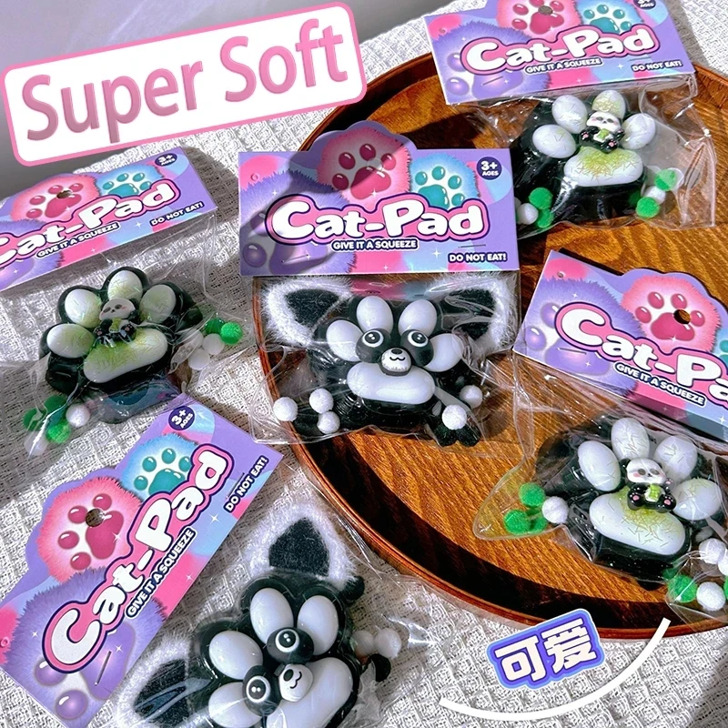 Cartoon Panda Foot Soft Cat Foot Antistress Paws Fidget Toys Funny Tapa Foot Girl Kids Adult Sensory Stress Reliever Toys Gifts