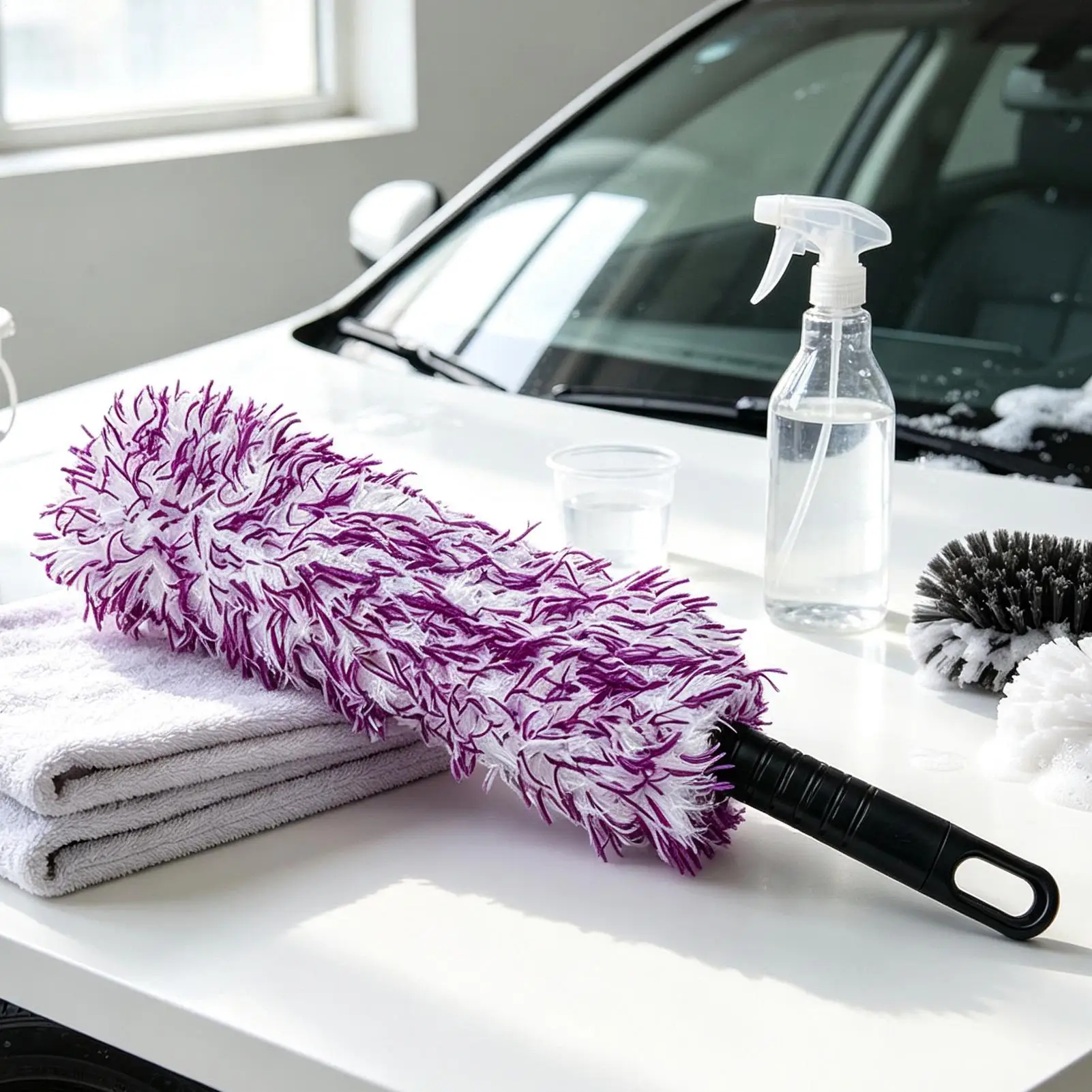 Wheel Brush 16.14in Scratch-Free Long Handle Auto Detailing Wheel Barrel Brush For SUVs RVs Trucks Vehicles Rim Hubs Grilles