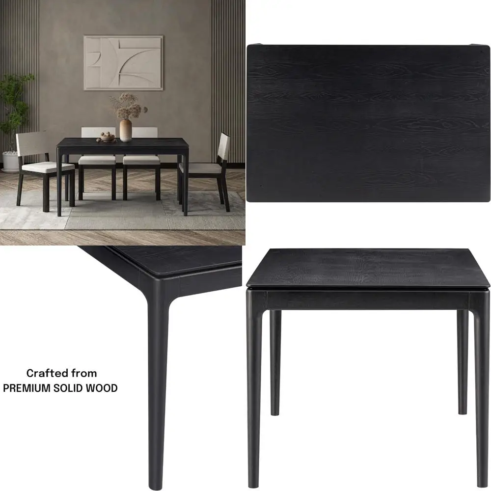

Contemporary 55 Rectangular Dining Table, Suitable for Dining and Living Rooms, Easy Assembly, Burnt Blue Finish