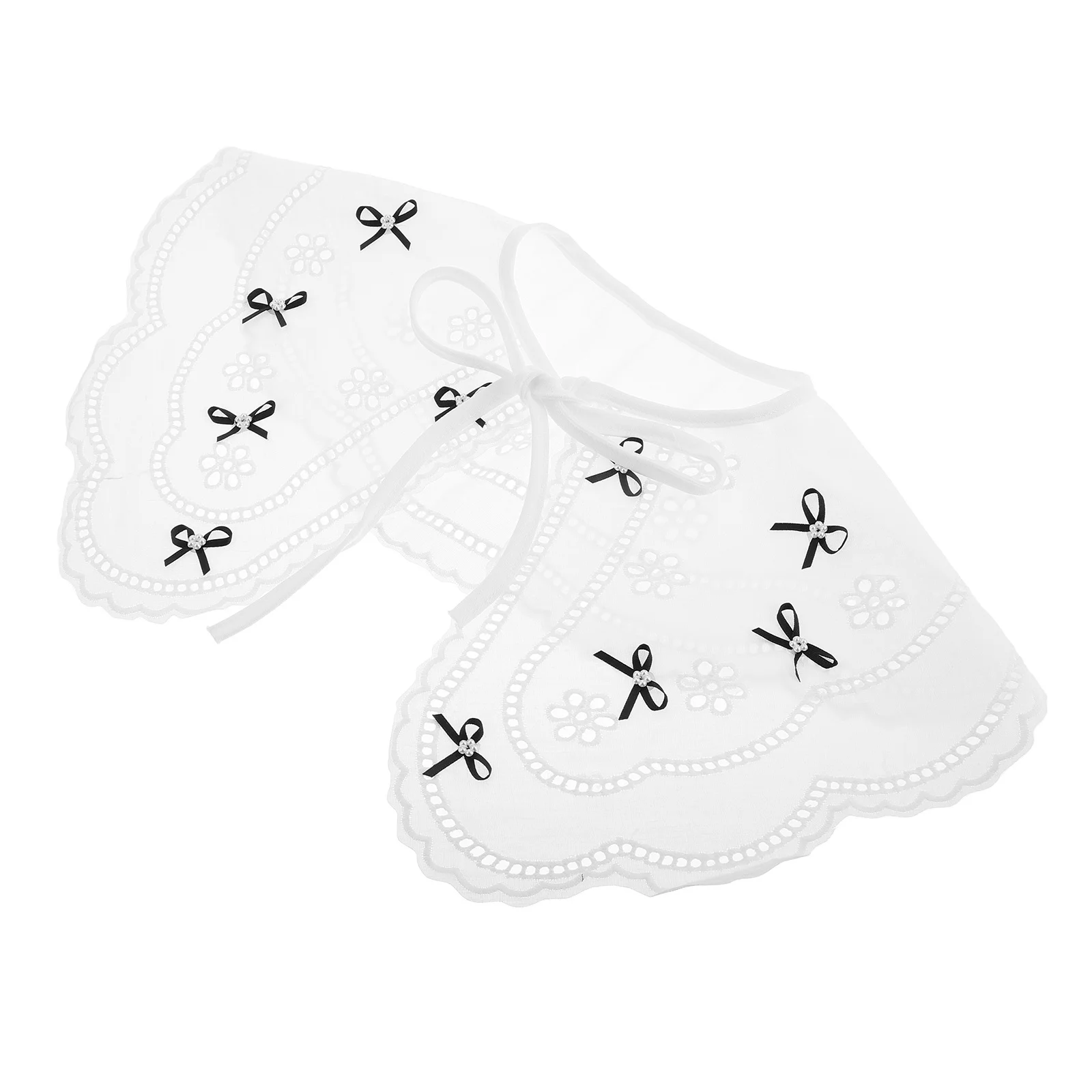 

Small Bowknot Shawl Faux Collar Butterfly Knot Elegant Cotton Lightweight for Weddings Casual Outfits Layering