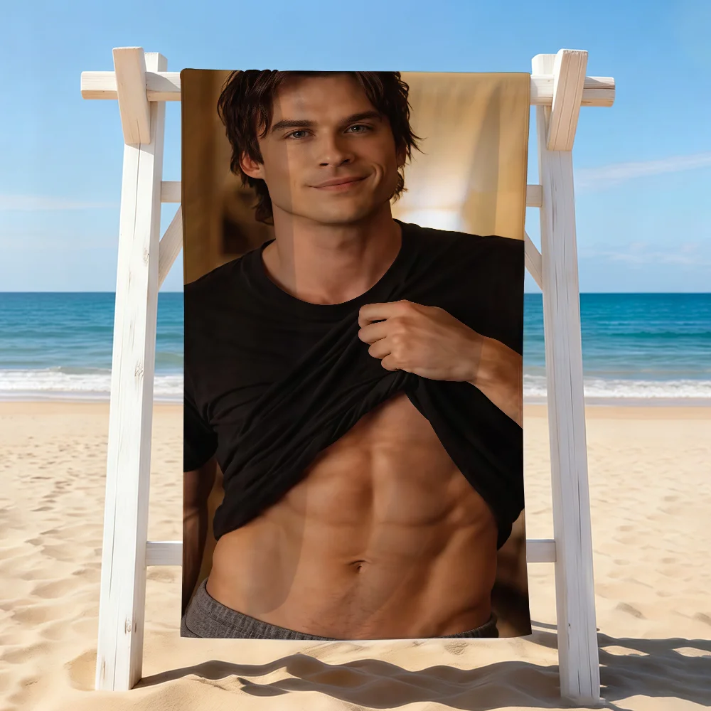 Vampire Diaries Starring D-Damon S-Salvatore Towel Drying Bath Towel Applicable To Light Swimming Camping Yoga Beach Out