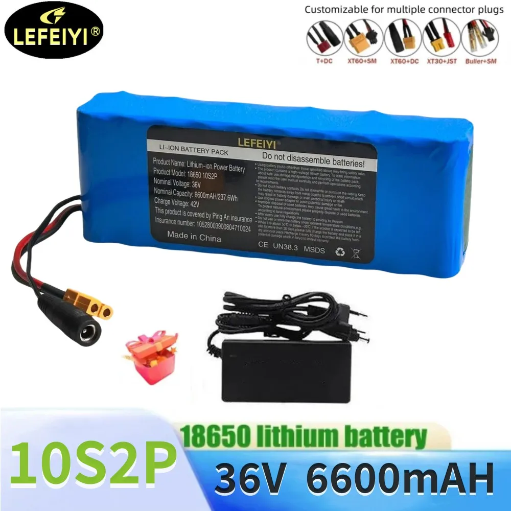 Original Battery Electric Scooter Skateboard 36v 6.6Ah Rechargeable Lithium Battery 10 s2p 6600mAh 18650