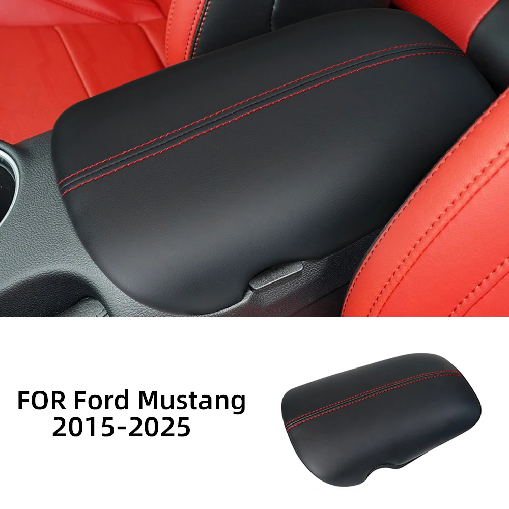 Für Ford Mustang 2015 2016-2025 Hochwertige Mittelkonsolen-Armlehnenabdeckung Modifikationsteile Wasserdichtes Auto-Innenraum-Zubehör