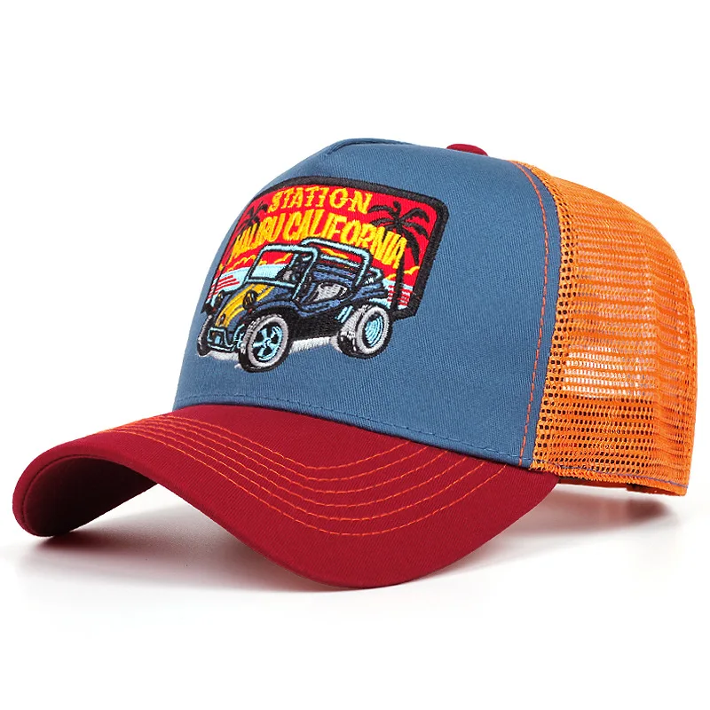 الفاخرة في الهواء الطلق للجنسين الصيف قبعة الصيد تنفس MeshTrucker قبعة الرجال النساء شاحنة كبيرة مطرزة Snapback قبعة الشمس أبي قبعة