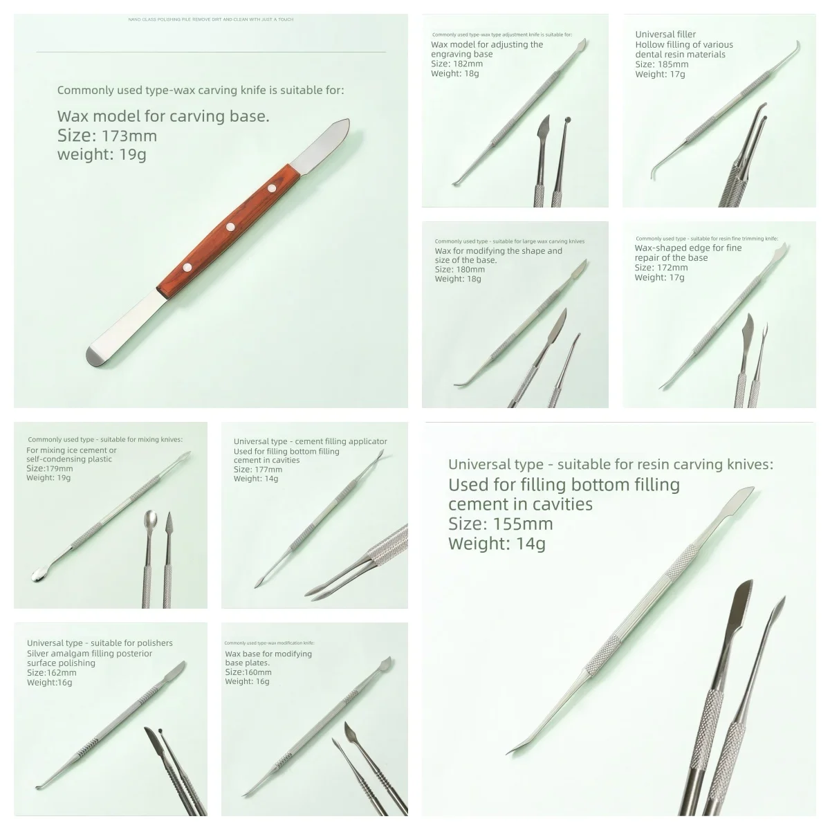 Jewelry Carving Kit Knife Set Dental Engraving Graver Dental Laboratory Wax Tool Kit Tooth Stainless Steel Engraving Tool 11Type