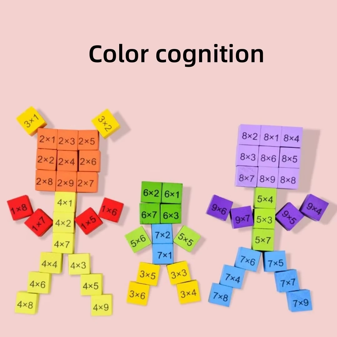 Montessori Kinder Lernspielzeug Holz Multiplikation Brettspiel für Multiplikationstabelle Mathematik Arithmetik Lehrmittel