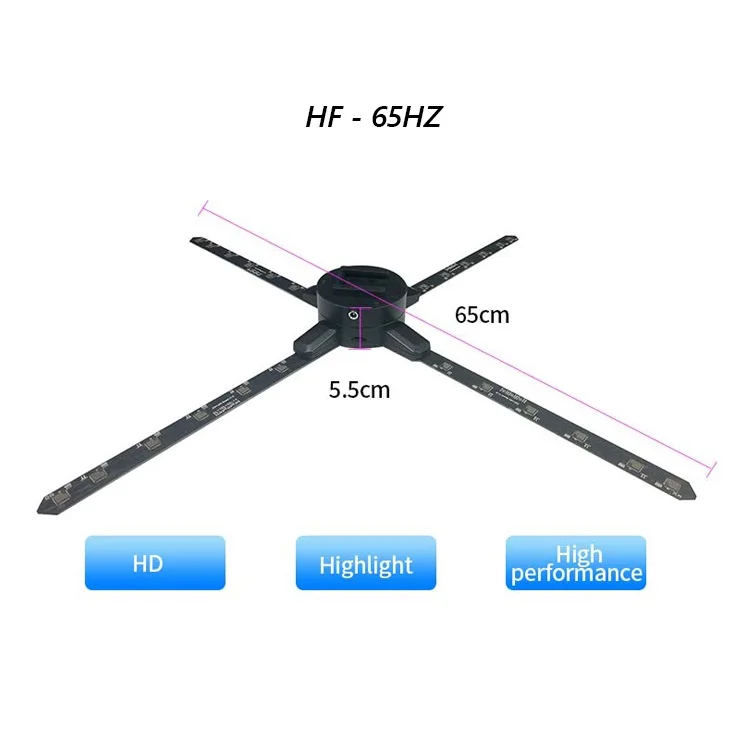 HF-65 65 cm 3D-Projektor Hologramm LED-Lüfter 3D holographische Projektionsanzeige Preis