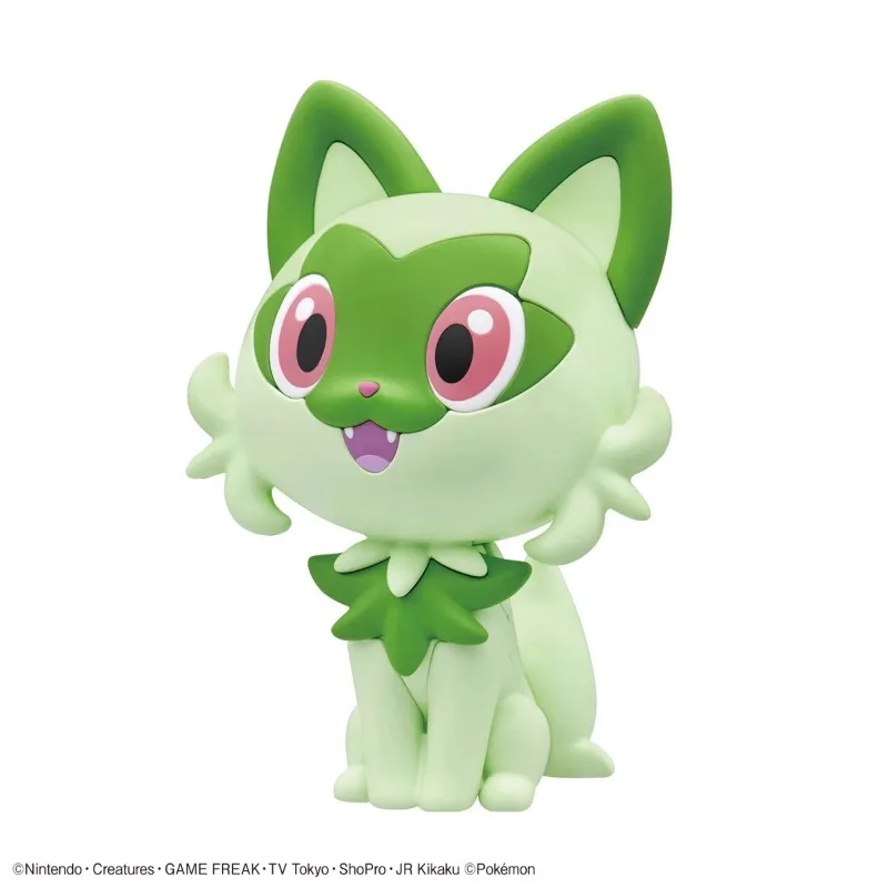 Bandai-figura de acción Original de Pokémon Sprigatito, modelo de montaje coleccionable, adornos, figura de Anime Kawaii, juguetes para niños, en Stock