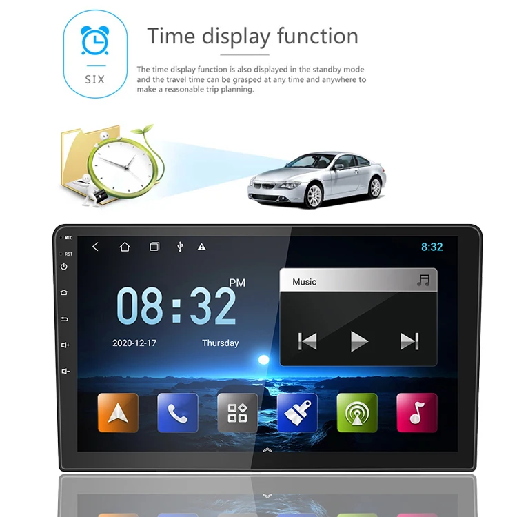 ts18 2+32g Auto electronics 10 inch android car player 1280*720 Android screen radio frame audio car with car reverse camera