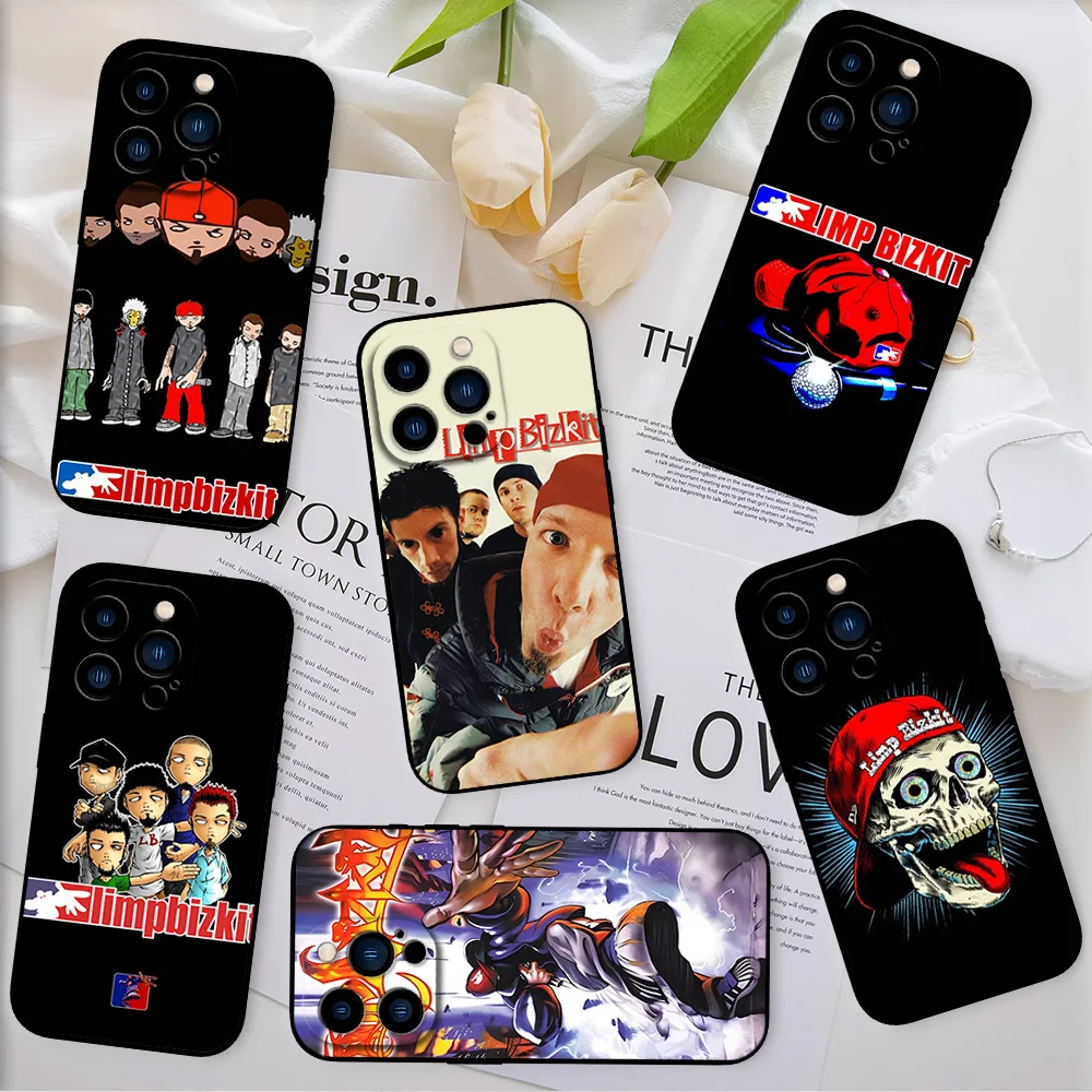 Rock Band Limp Bizkit For iPhone 11 12 13 14 15 16 Pro Max Plus Black Soft Case Shell