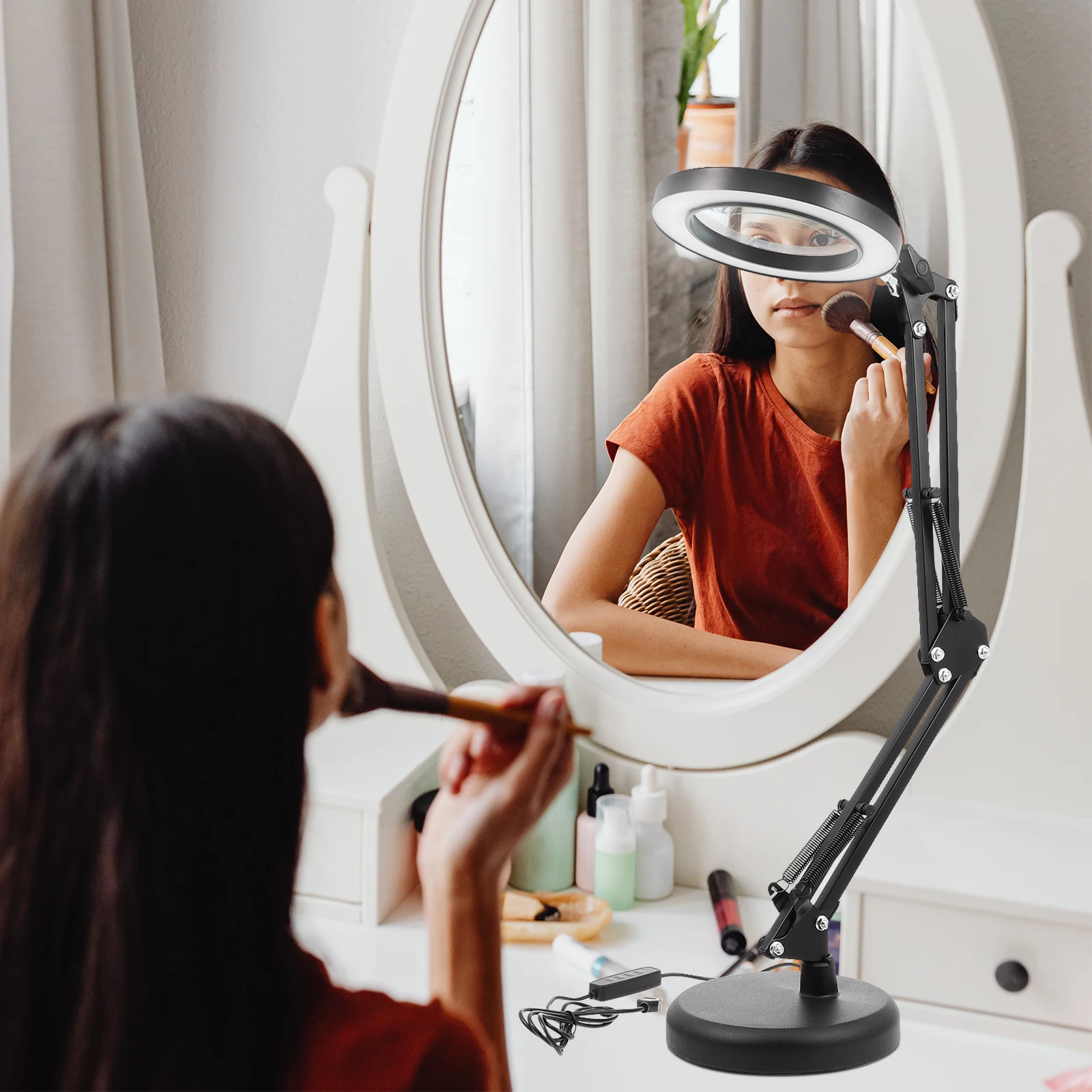 

Portable LED Magnifying Lamp Eye Protection Desktop Tattoos Night Reading Student Dorm Durable Space Saving
