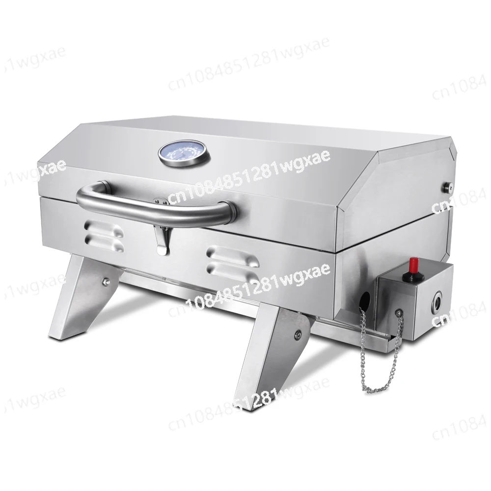 Portable Stainless Steel Covered Gas Barbecue Stove with Barbecue Net for Rapid Heating