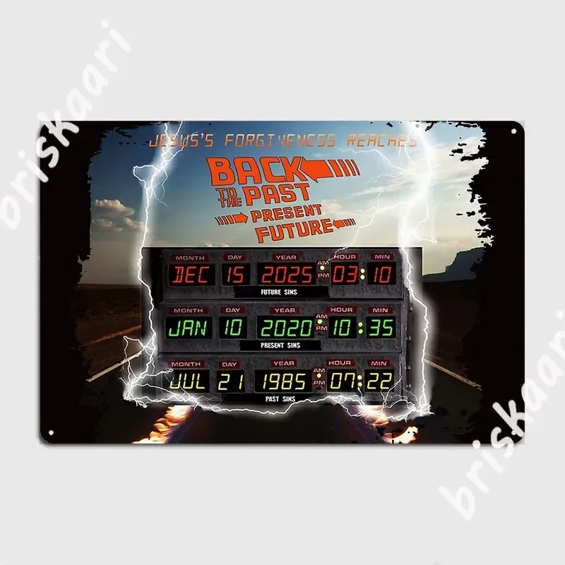 Metallschild mit Aufdruck „Jesus Forgiveness Back To The Future“, für Party, Kino, Wohnzimmer, Vintage-Blechschild, Poster