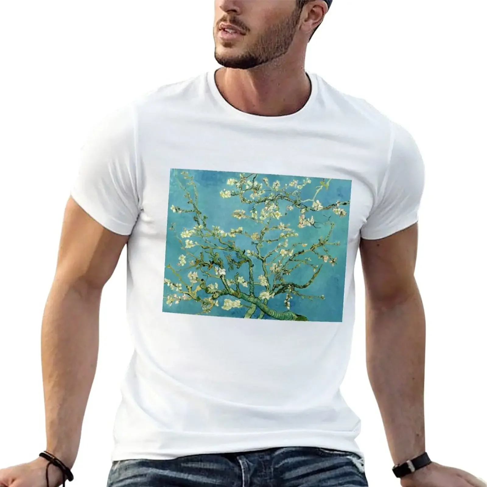 

Branches with Almond Blossom Van Gogh Painting T-Shirt oversized boys whites quick-drying Men's t-shirts