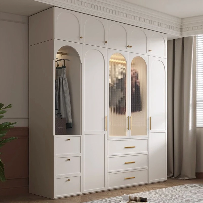 

Nordic Bedroom clothes closet Glass Door Small Storage multipurpose cabinets wooden Interior armario ropero home furniture