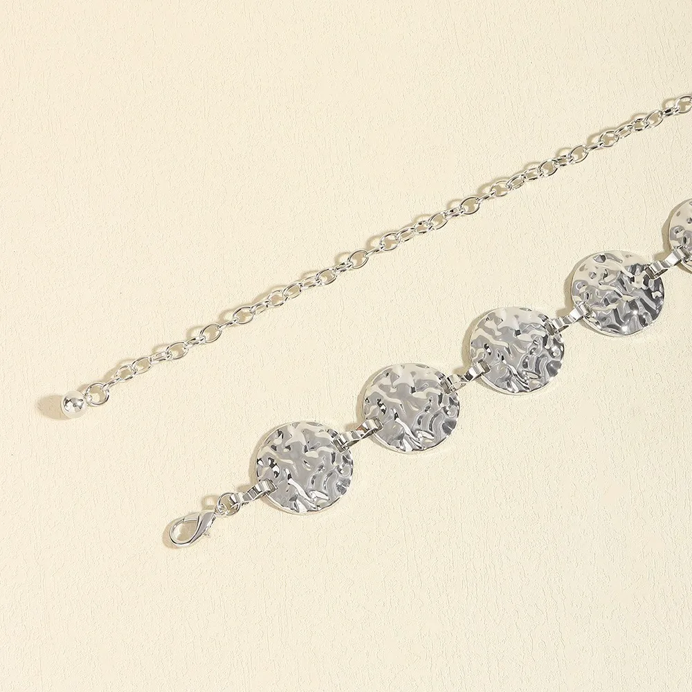 

Простая женская поясная цепочка в стиле ретро, роскошный стиль с круглой поясной цепочкой в стиле панк, универсальная металлическая поясная цепочка