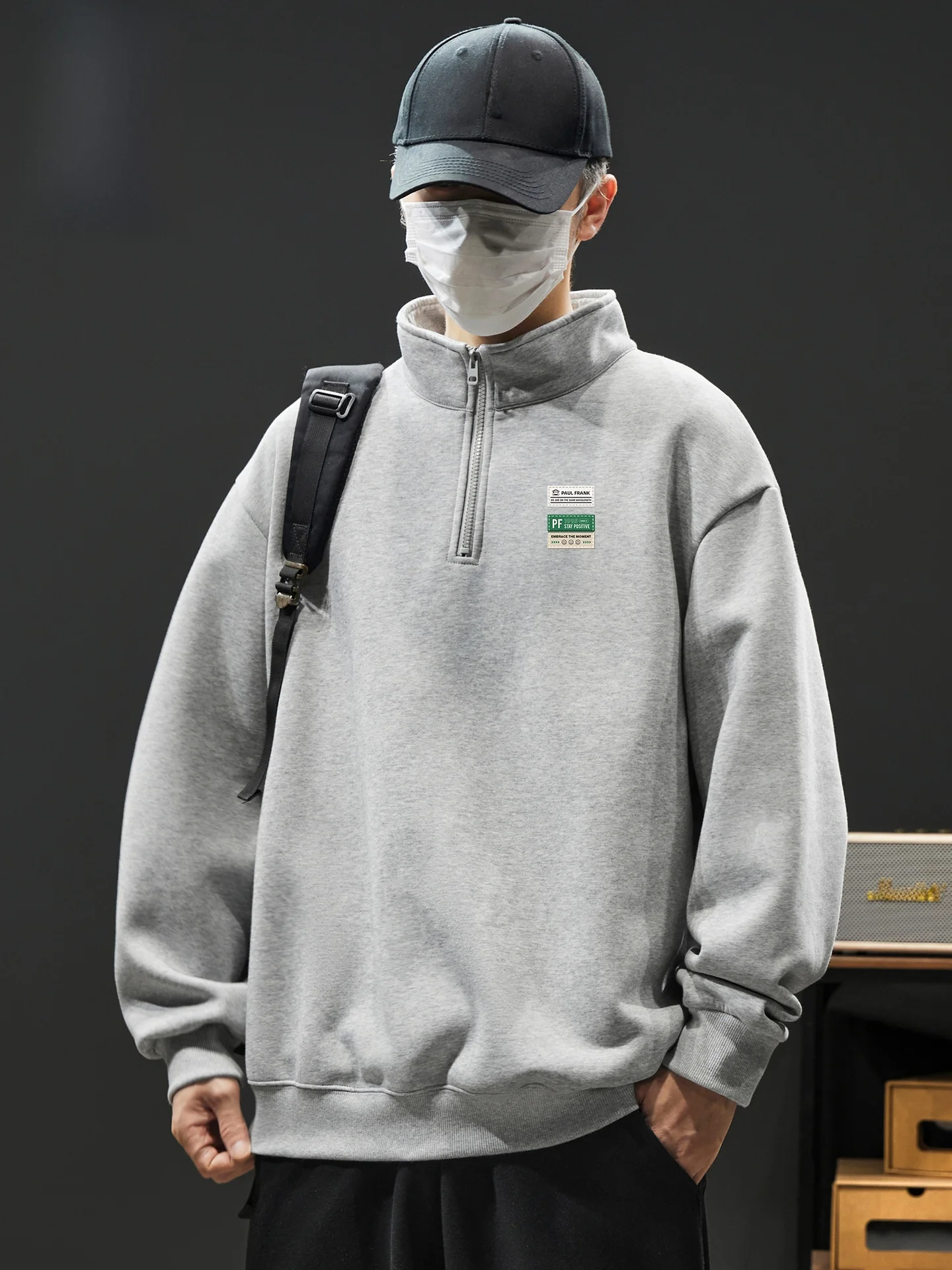 

Мужская толстовка Monkey f с воротником-стойкой на молнии, весенне-осенняя, утепленная, повседневная, комфортная, из хлопка