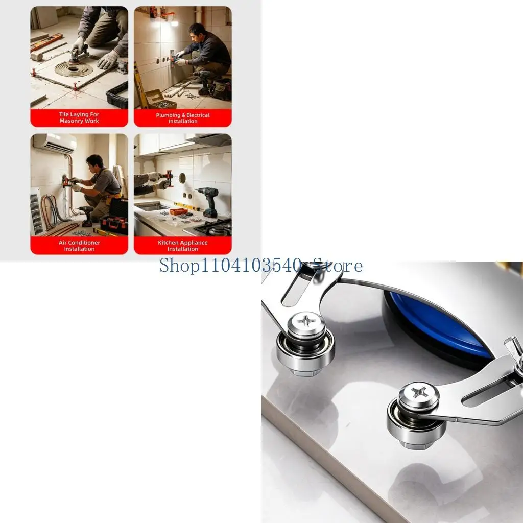02DC Suction Cup Tile Drilling Guide with Adjustable Positioning Tool for Plumbing Hole Marking and Tile Installation