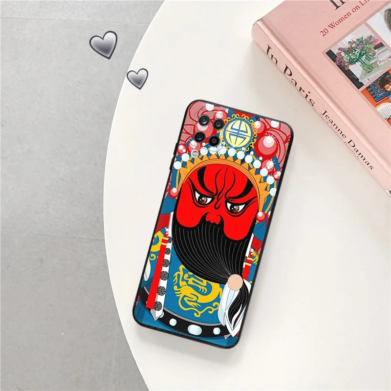 Phone Case for Samsung A31 A32 A33 A34 A51 A52 A53 A54 A71 A52S A72 A73 Beijin opera Girl dance Face Shell Black Cases Cover