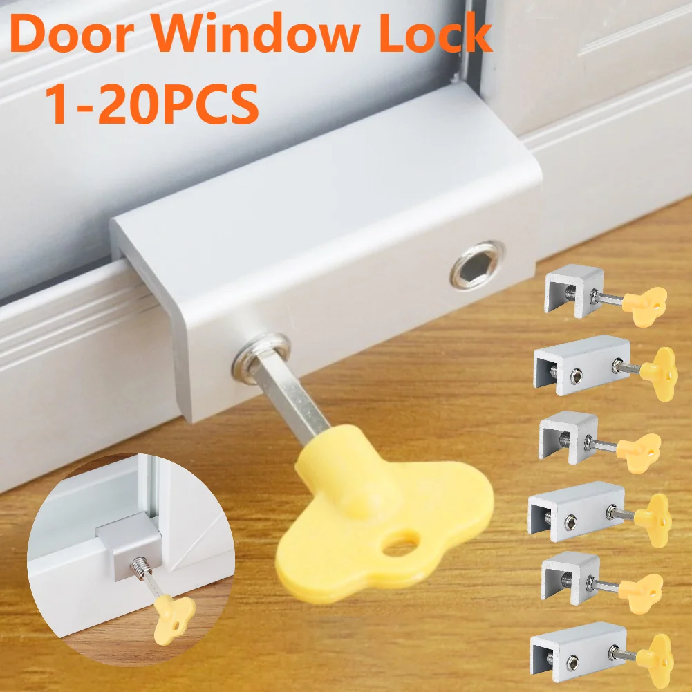 20-1PCS Sliding Sash Stopper Cabinet Locks Straps Doors Security Anti-theft Lock Window Sliding Door Baby Kids Safety Doors Lock