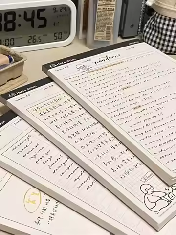 B5 Sticky Note Paper Simple and Tear off Paper Learning Plan Grid Line Blank NoteBook Stationery School Supplies Office