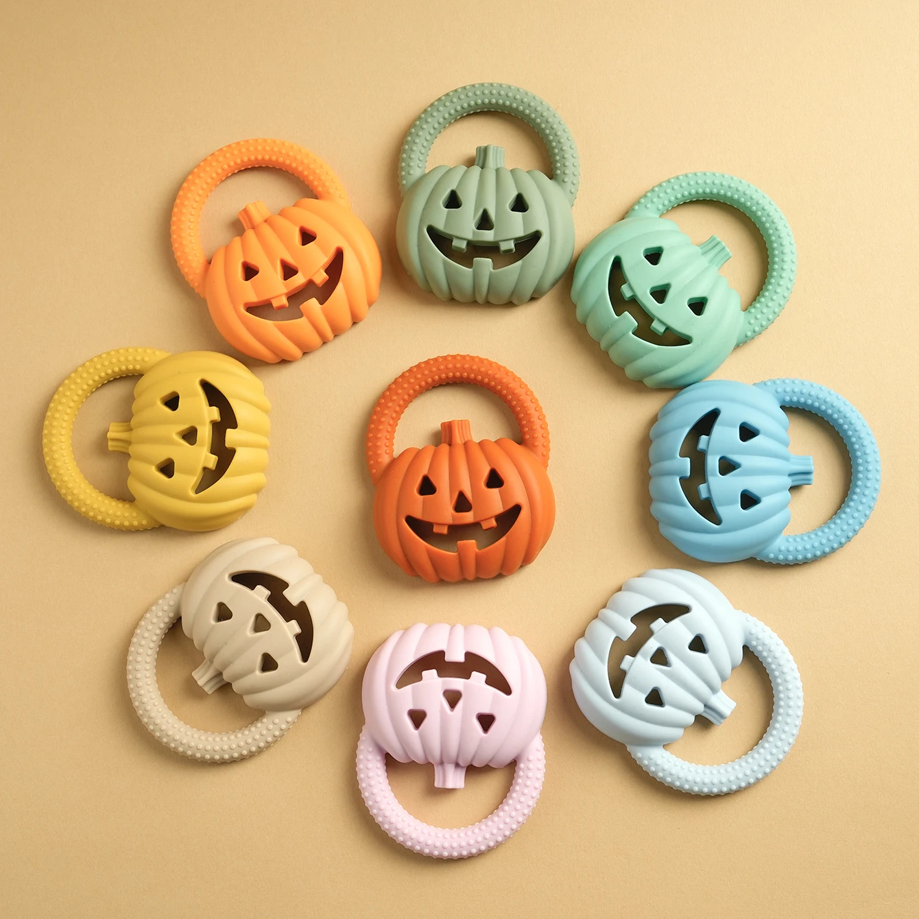 

1PCS Baby Silicone Teethers Pumpkin Shape Baby Teething Toys Solid Color Baby Toys Chewing Baby Stuff Nursing Baby Items