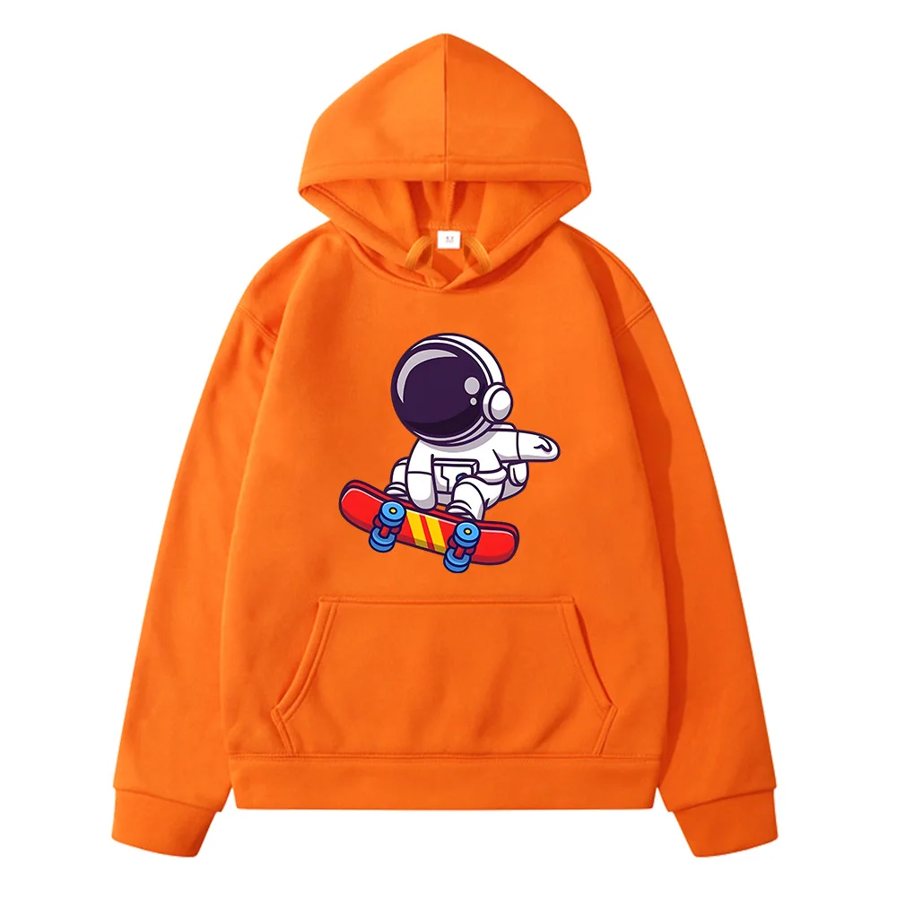 Astronaut Kawaii Anime Hoodies Girl Autumn New Casual Sweatshirts Comfortable Warm Hooded Pullovers Long Sleeve Kids Winter Coat