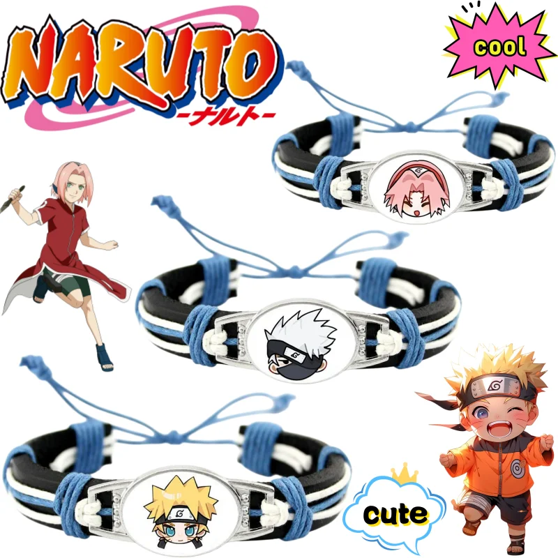 

New Naruto Uzumaki Naruto Sasuke Kakashi Bracelet Creative High-value Anime Cartoon Print Men's and Women's All-match Bracelet