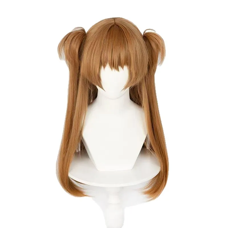 EvaNeon Genesis Evangelion Asuka Peruca Cosplay Laranja Dupla Rabo de Cavalo Tigre Clip Anime Peruca