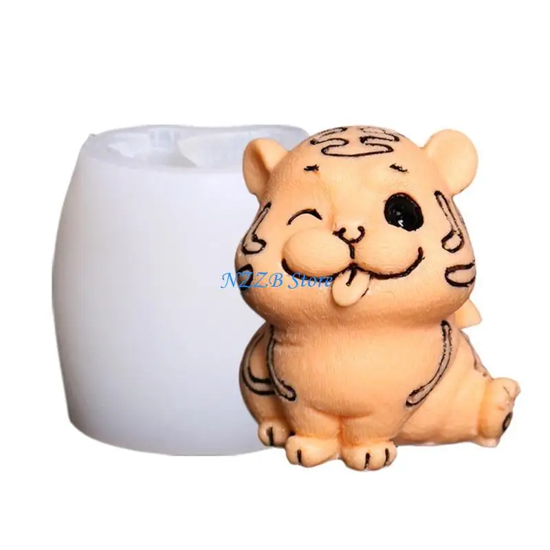 T21F لطيف ثلاثية الأبعاد الحيوان النمر شكل قوالب زخارف مكتب قوالب صنع قالب حلية الصابون Crafts بها بنفسك الحرف ديكورات المنزل #5