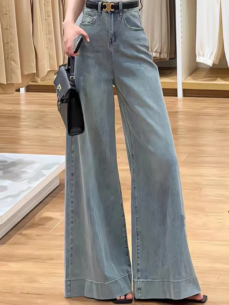 Calças de perna larga em verde das mulheres inverno calor relaxado ajuste elegante senhora alta qualidade escritório velo-forrado pelúcia aconchegante pesado ol