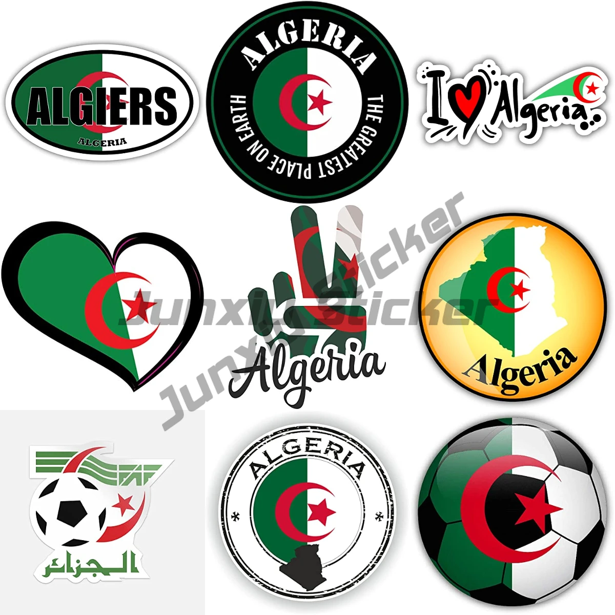 Creativity ALGERIA Countries National Flag Map National Bicycle Decals Guitar Accessories Camper Cyber Security Laptop Stickers