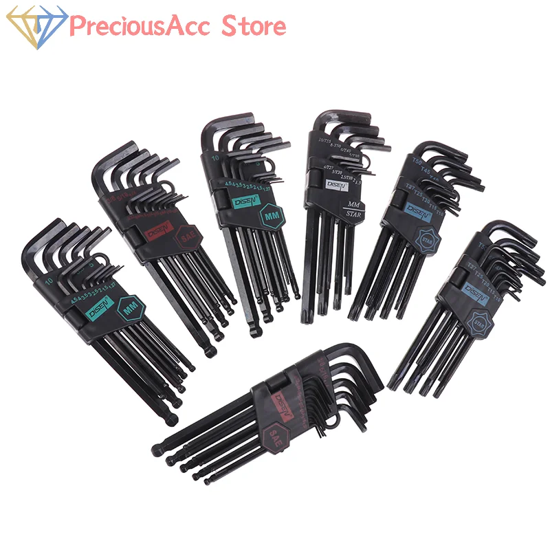 1 Set Set di cacciaviti con chiave esagonale a brugola con manica Set di chiavi a brugola Coppia universale metrica lunga per motocicli Biciclette