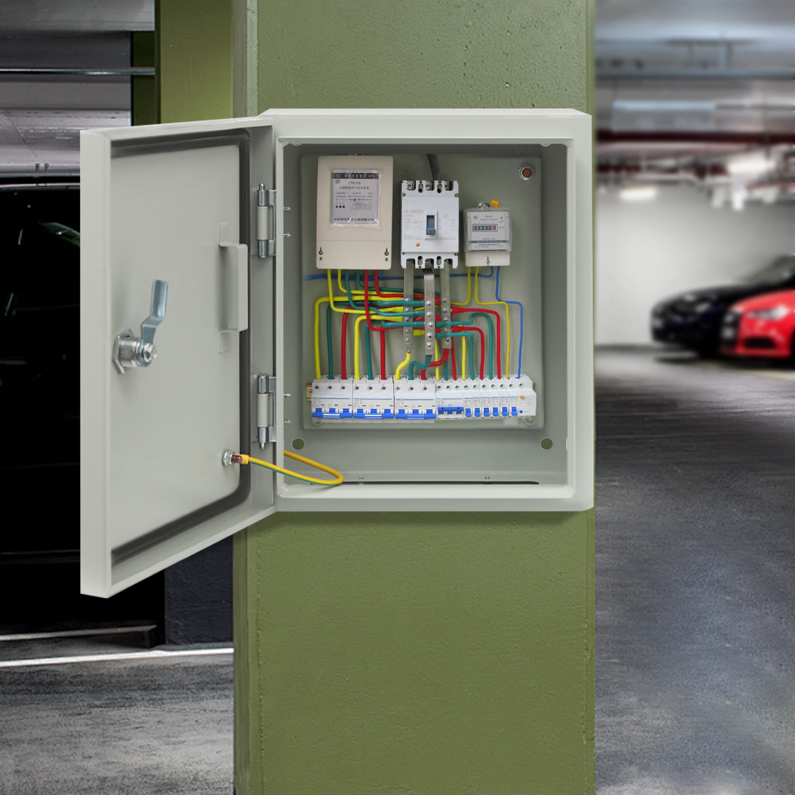 Scatola elettrica IP55 per montaggio a parete Scatola di distribuzione impermeabile Pannello industriale in acciaio con chiavi 25 * 15 * 30 cm