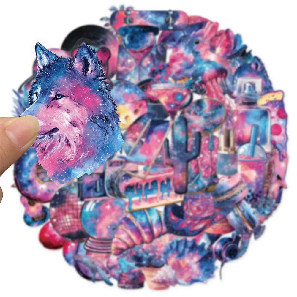 50PCS Cartoon Simple Starry Sky Fun Stickers DIY Bookbook Clipbook Case Notebook Water Cup Decoration Stickers