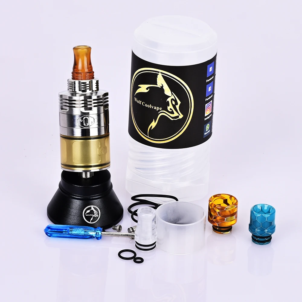Wolfcoolvape 415 أربعة واحدة خمسة S61 V2 نمط جينيسيس Atty RDTA رذاذ قابل لإعادة البناء 316SS 3.0 مللي 22 مللي متر خزان vape رذاذ mtl