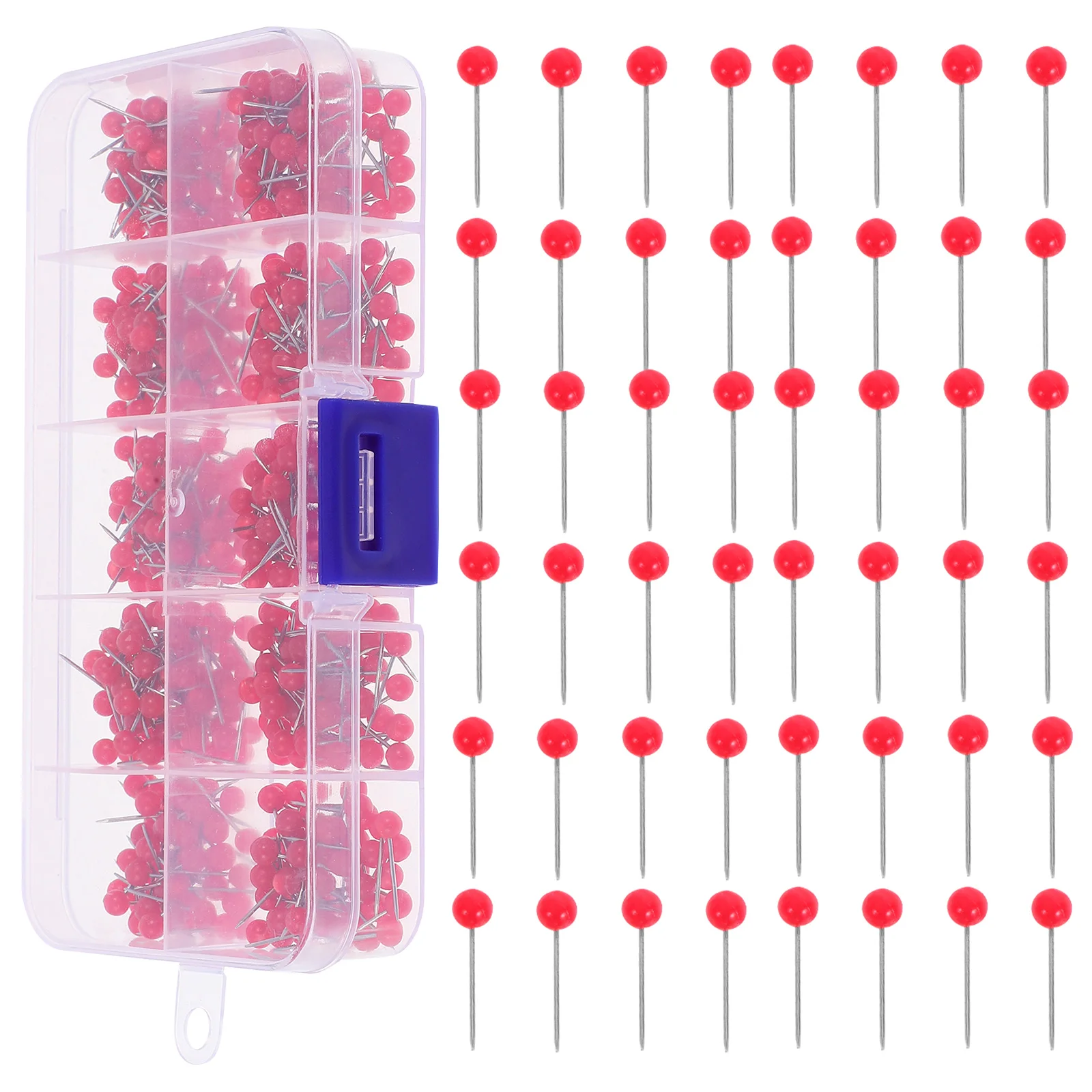 600 قطعة دبابيس خريطة الرأس الأحمر للنشرة مكتب ملف دبوس لوحات خرائط السفر مكتب المدرسة المنزل استخدام مع صندوق تخزين
