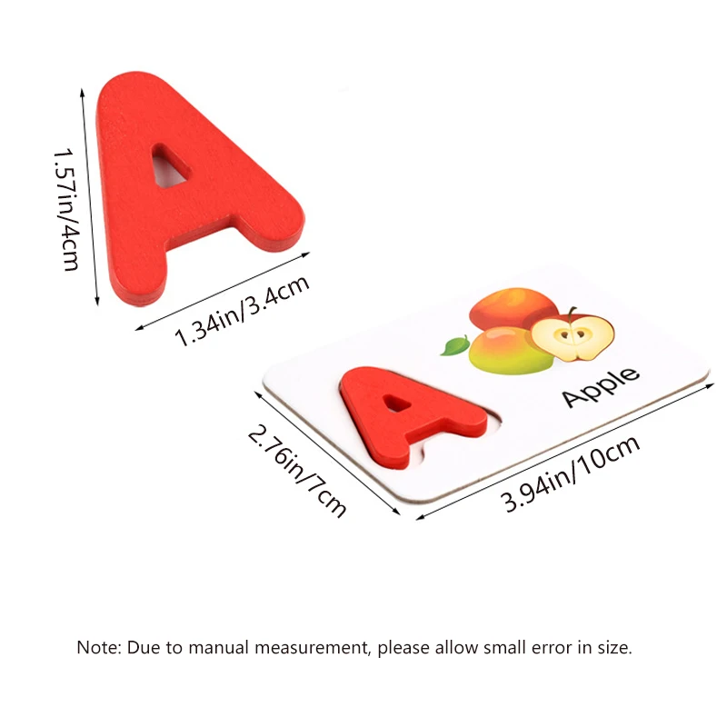 Schede flash dell'alfabeto, regali di giocattoli educativi ABC Montessori per puzzle di apprendimento in età prescolare, gioco di flashcard con lettere in legno