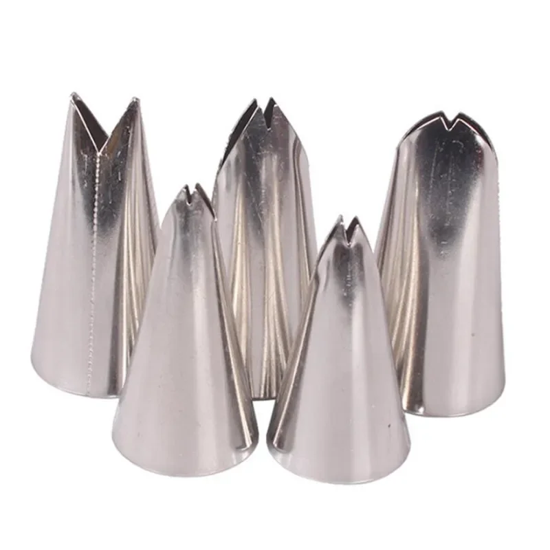 5 Pcs Set Leaves Nozzles Stainless Steel Icing Piping Nozzles Tips Pastry Tips For Cake Decorating Pastry Fondant Tools