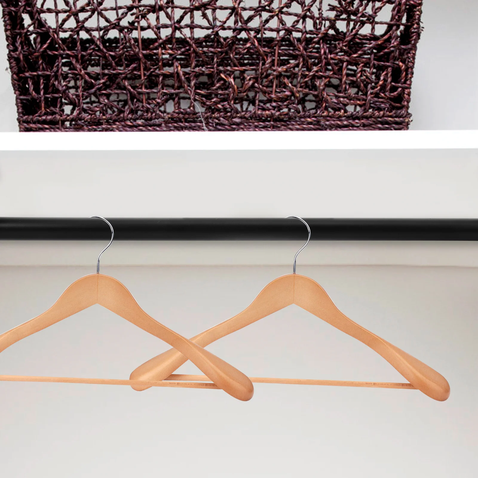 

Carbon Steel Hanging Rod 40cm Heavy Duty Closet Clothes Rod No Drill Installation Wire Shelving Garment Hanger Clothes Drying